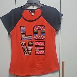 Orange Graphic Short Sleeve Tee